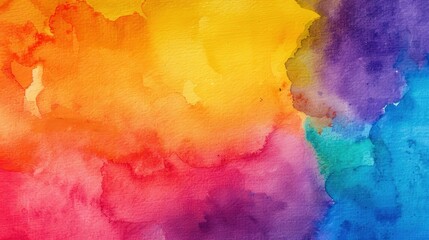 Canvas Print - colorful watercolor symphony, a dynamic blend of vibrant hues swirls together, creating an energetic