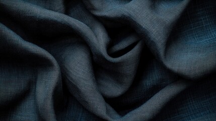 Sticker - A close-up of dark, textured fabric, showcasing its soft and flowing nature.