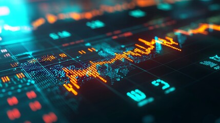 The futuristic interface pulses with glowing lines and data.