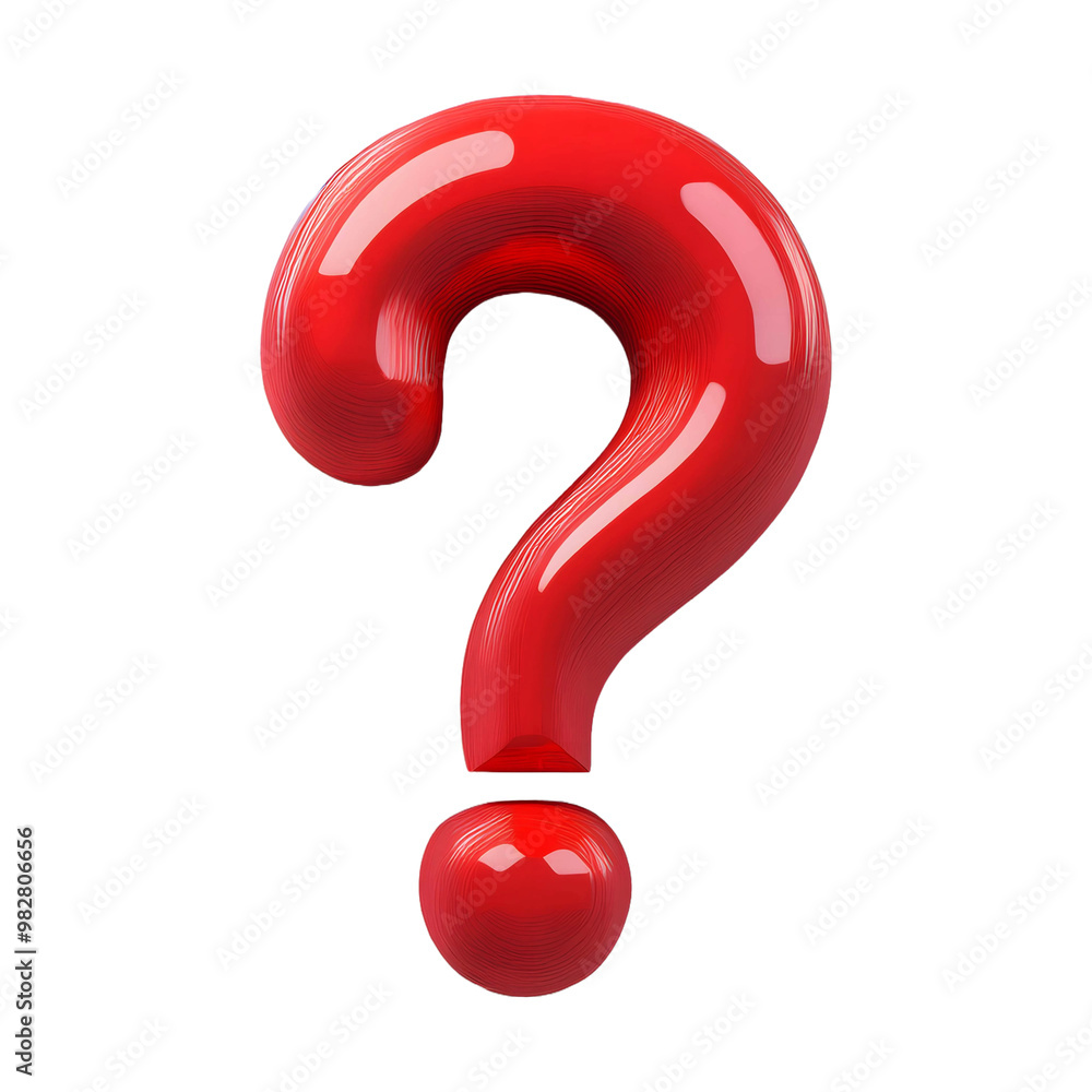 3d red question mark on transparent background Stock Illustration ...