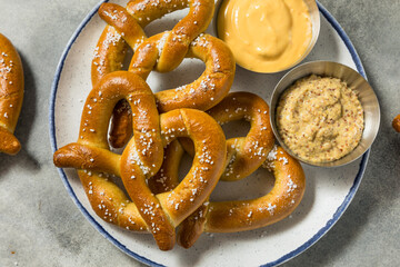 Wall Mural - Homemade Bavarian Soft Pretzels with Salt