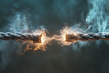 Poster - Burning Rope, Abstract Concept of Connection