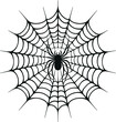 © Creative JM - Monochrome Cosmonaut Spider Web Icon Vector Illustration Design Silhouette Style