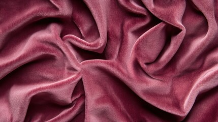 Poster - A close-up of soft, crumpled velvet fabric in a rich, muted pink hue.