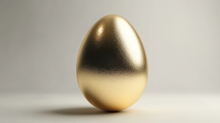 A shiny golden egg sits on a plain white background. ID_200c50f8-72e8-46c4-ab48-f91b83a9b077 --ar 16:9 --v 6.1 Job ID: 136d93f3-74e4-4e7c-b39f-3dbbf55c62e0