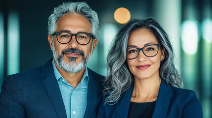 Canvas Print - Confident business partners smiling at the camera.