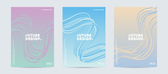 Wall Mural - abstract gradient poster background vector set. ideal design for social media, cover, banner, flyer.