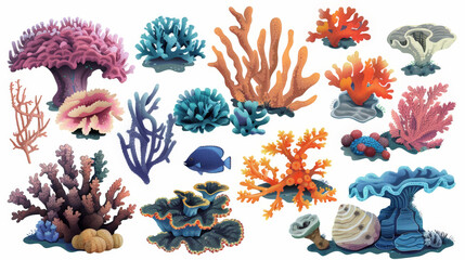 set of coral reefs