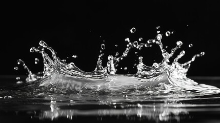 water splash on black ground