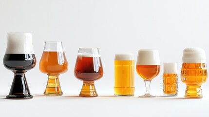 A collection of oversized, heavy-bottomed beer glasses with thick rims, sitting proudly on a white surface, ideal for serving a full-bodied lager or ale.