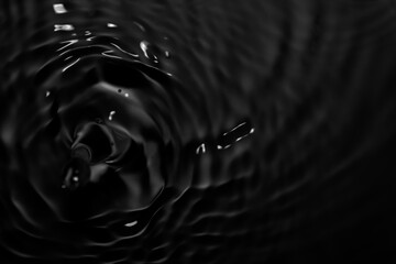 Wall Mural - Image of black water surface with waves.