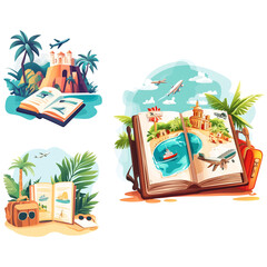 Travel Brochure cartoon vector illustration clipart white background