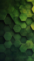 Wall Mural - Abstract dark green technology hexagonal background