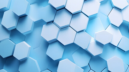 Wall Mural - Abstract pastel blue technology hexagonal background