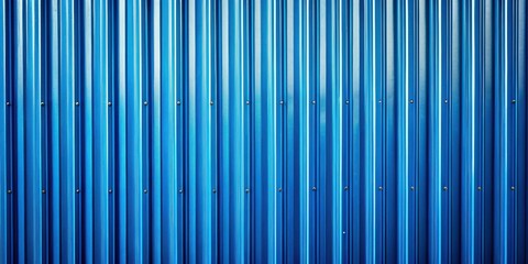 Blue metal fence with striped texture background perfect for industrial or security concepts