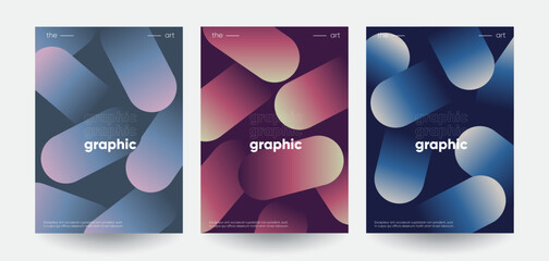 Wall Mural - abstract geometric gradient posters set. vector illustration.