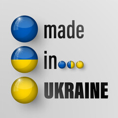 Wall Mural - Made in Ukraine graphic and label. Element of impact for the use you want to make of it.