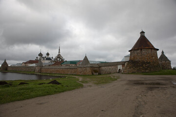 Sticker - Russia Arkhangelsk region Solovetsky monastery on a cloudy summer day