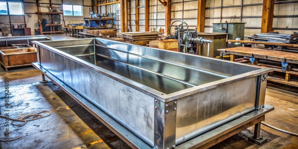 Galvanizing process in etching acid containers at a galvanic workshop for metalworkers