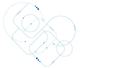 Global communication technology background design. Abstract white geometric dots and lines connection circuit concept. 