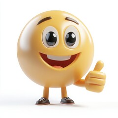 A 3D cartoon emoji giving a thumbs-up with a confident smile, showing approval, on a white background