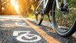 © Nataliya - traffic, city transport and people concept - bike cycling along bike lane with signs of bicycles on street