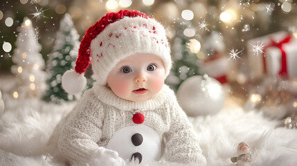 Canvas Print - Christmas themed baby photoshoot