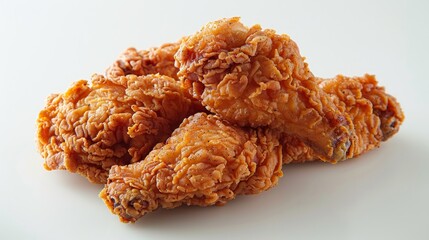 Fried chicken isolated on white background. 