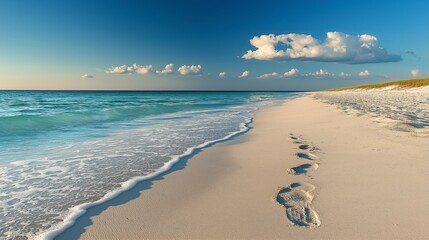 A clean, white beach