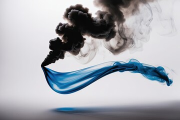 Wall Mural - White Background Isolated Smoke Wave Effect