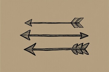 Wall Mural - Creative Hand-Drawn Arrow Marker Graphic Design Element