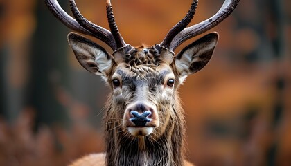 Canvas Print - Majestic Red Deer Stag in the Thrill of Rutting Season