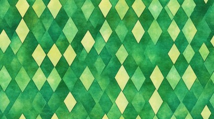 Canvas Print - Seamless pattern of small green clean diamonds on a background