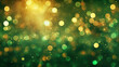 © darkredmon - Blur bookeh gold lights or flashes on a green color background