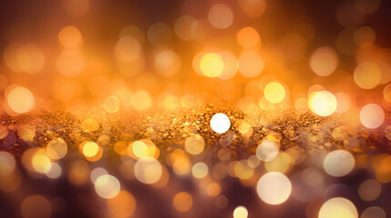 Wall Mural - Blur bookeh gold lights or flashes on a colorful color background