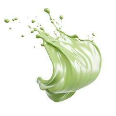 Green paint splash on a transparent background