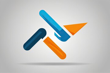 Isolated Dynamic Arrow Vector Graphic on White Background