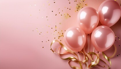 Pink Balloons and Confetti