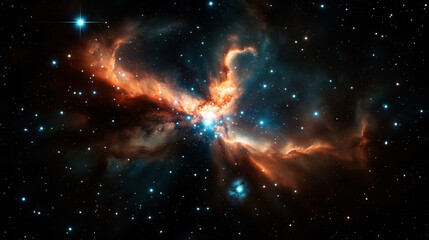Wall Mural - an image of a vibrant nebula with colorful interstellar clouds and bright stars in deep space. the n