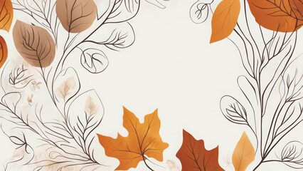 Wall Mural - autumn leaves frame