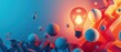 © Sweettymojidesign - A vibrant composition featuring a glowing light bulb amidst colorful spheres and abstract shapes, inspiring creativity and innovation.