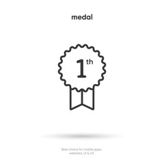 Wall Mural - badge icon on isolated white background. award, medal, badge symbol, sign.