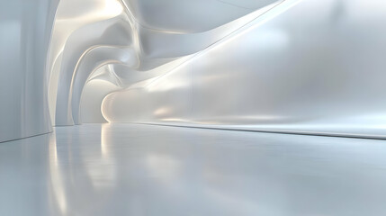 Wall Mural - white abstract corridor with curved walls and floor