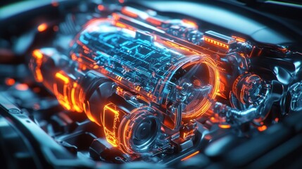 Wall Mural - Engine Close-up: Futuristic Engine