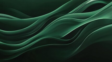 Poster - Abstract Green Waves