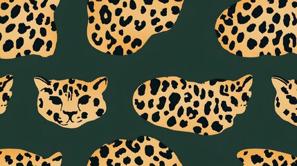 Leopard Skin Spots on Green Background, Abstract Image, Texture, Pattern Background, Wallpaper, Cover and Screen for Smartphone, PC, Laptop, 9:16 and 16:9 Format