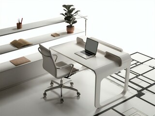 Poster - office interior with table