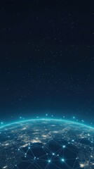 Wall Mural - a vibrant display of interconnected lines illustrates global internet connections across the earth’s
