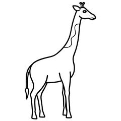 Sticker - Minimalist Giraffe Outline with Extended Neck on White