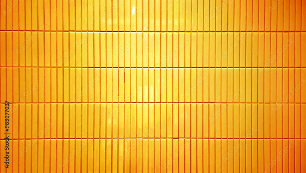 close up image of bright yellow ceramic clay wall tiles use as ...